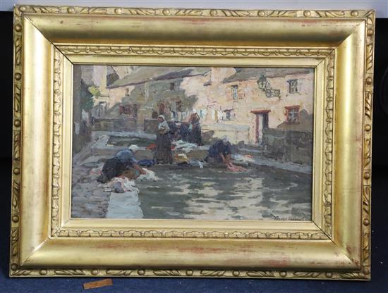 Terrick Williams (1860-1936) A Washing Place, Brittany 10.5 x 16in.